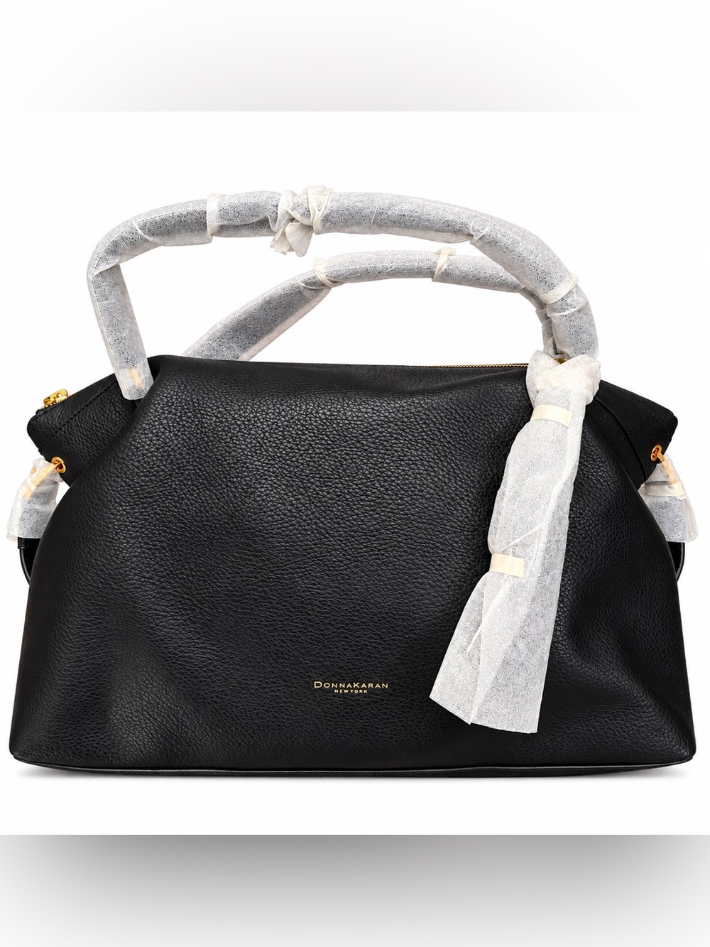 Donna Karan Glenwood Black Pebbled Leather Satchel NWT $398